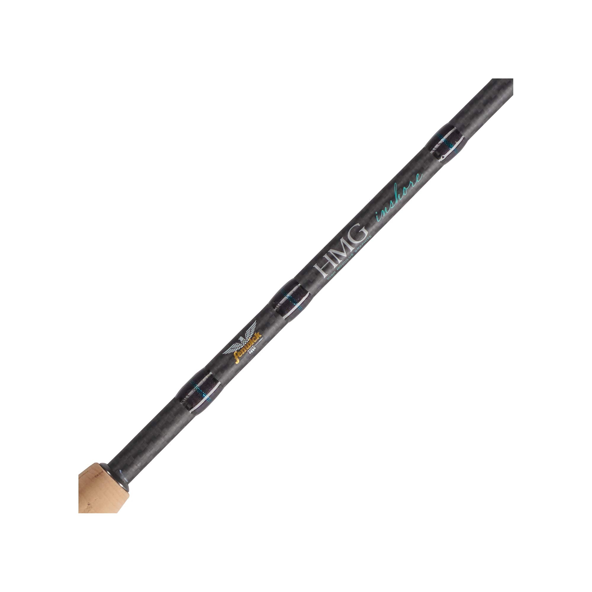 Fenwick HMG 8ft inshore reel seat close-up demonstrates secure Sea-Guide Soft Touch seating.