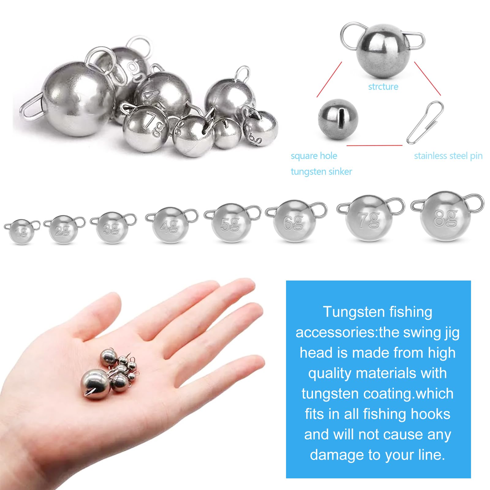 Fepinc tungsten ball sinker 4g provides reduced water resistance