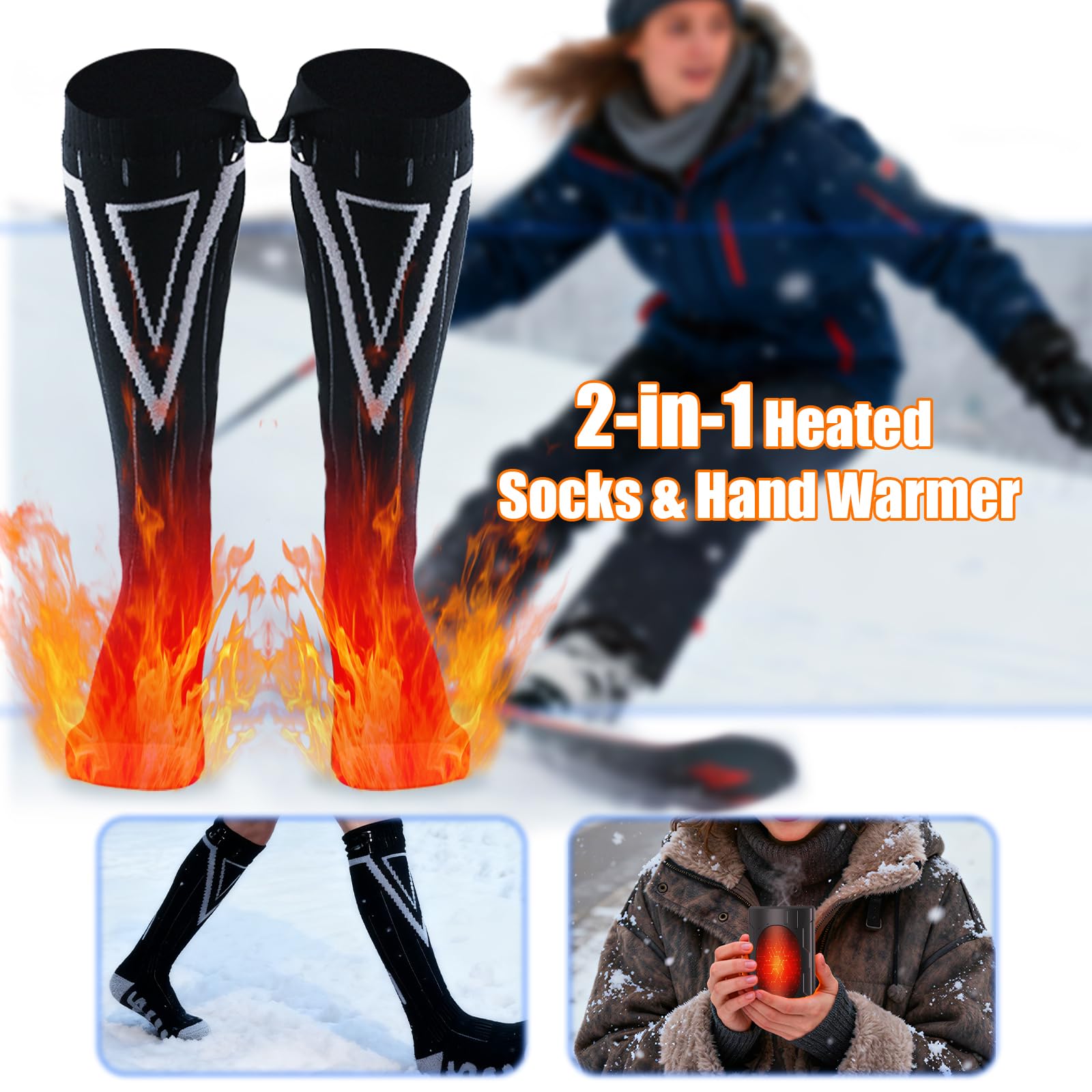 Ferdiiz heated socks dual-heating zone for even toe-to-sole warmth