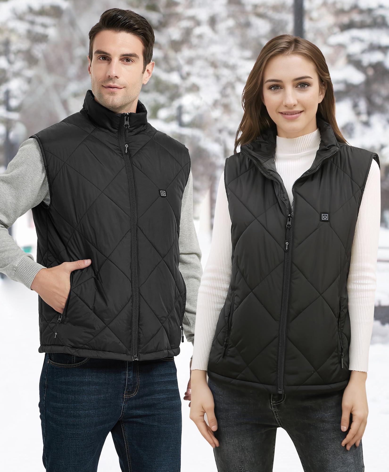 FERNIDA heated vest back view showing quilted design for all-day comfort
