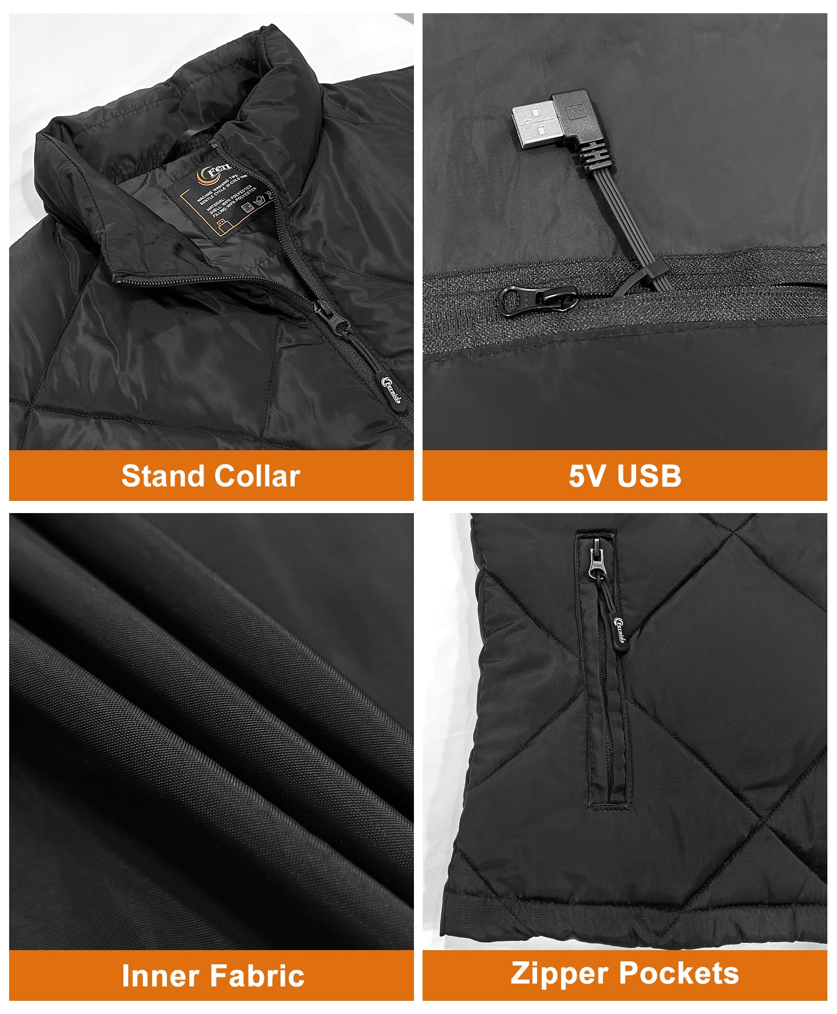 FERNIDA heated vest worn outdoors in winter demonstrating layering versatility