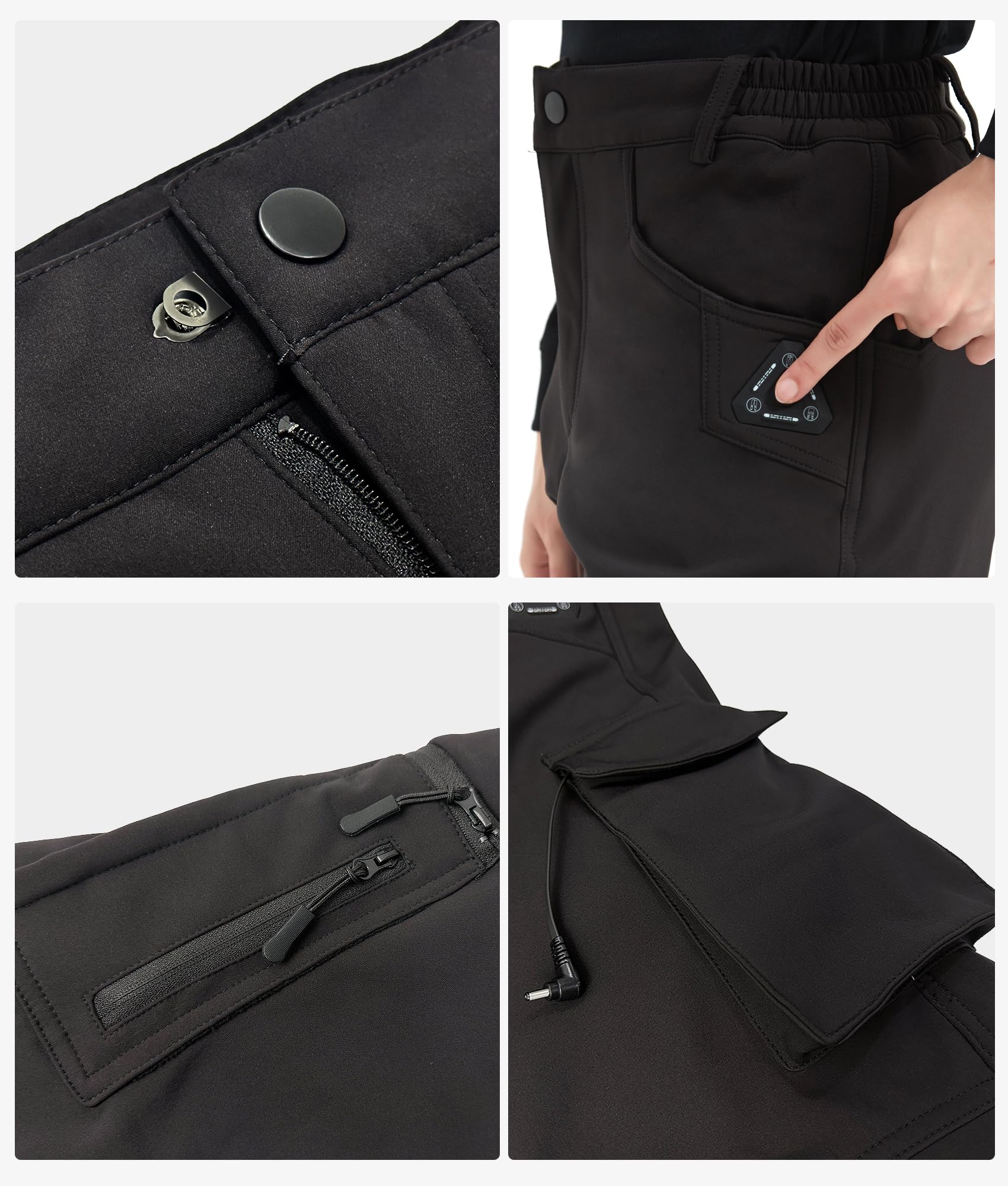 FERNIDA heated pants four-mode smart control for easy power adjustments.