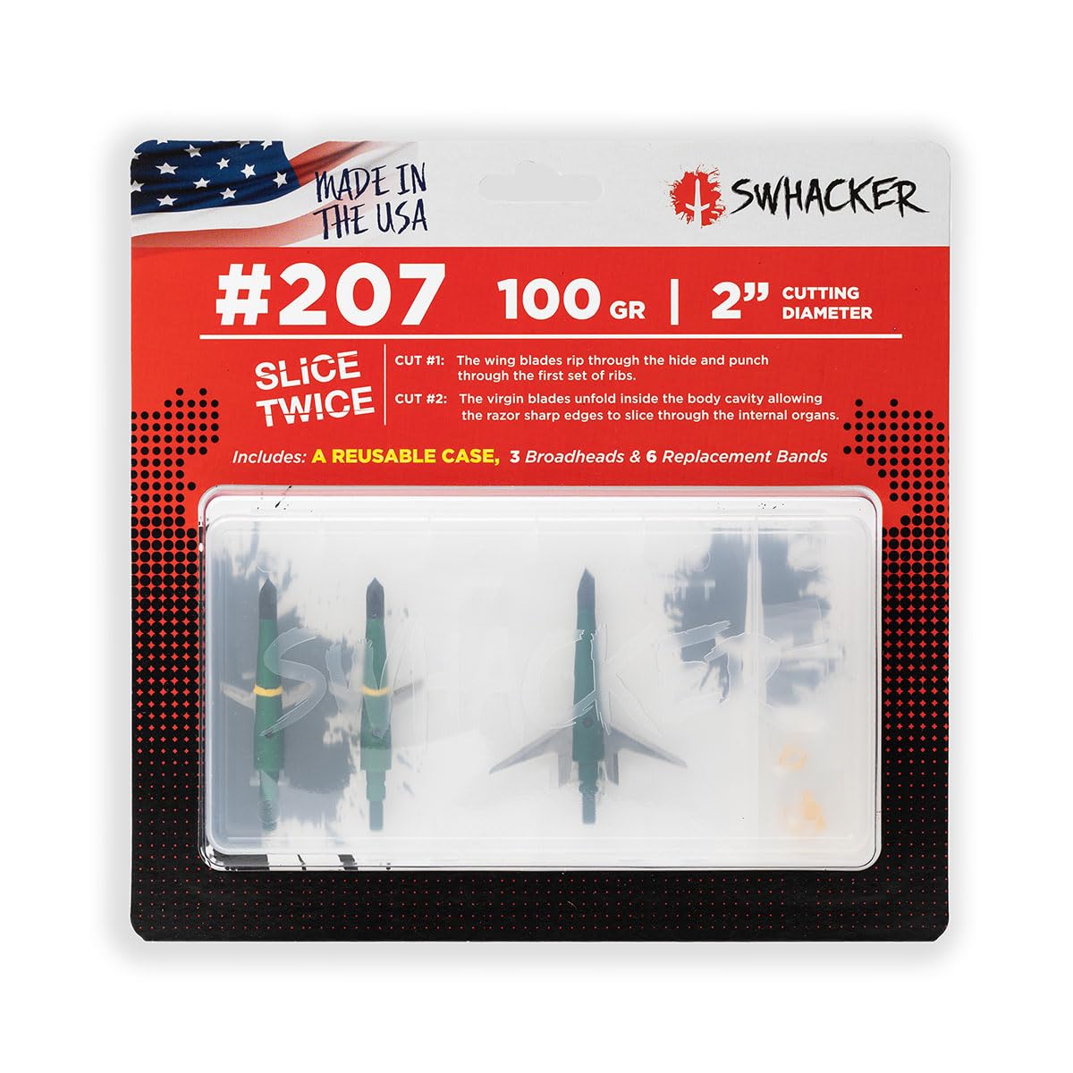 Hardened high-carbon steel point visible on broadhead