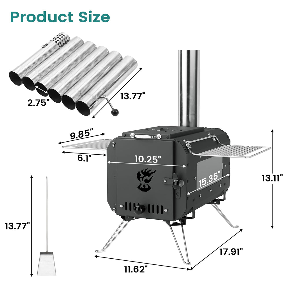 Festisoul stove is ideal for camping, ice fishing, and outdoor cookouts.