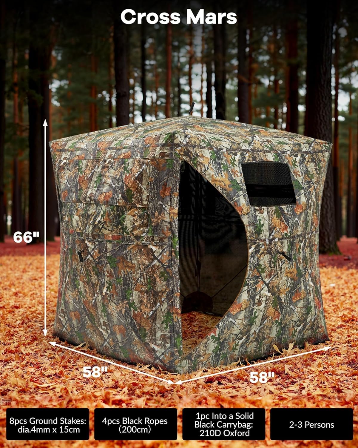 Festisoul camo blind with reinforced corners for rugged use