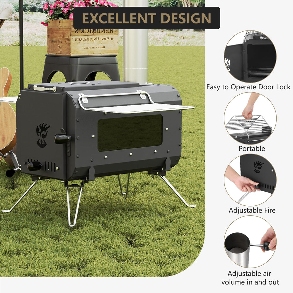 Top lid on Festisoul supports boiling or grilling in the field.