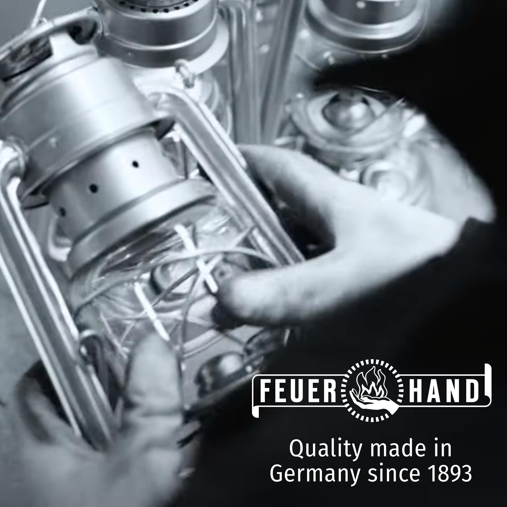 Feuerhand burner element closeup demonstrates flame stability and reduced flicker