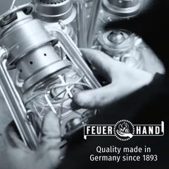 Feuerhand burner element closeup demonstrates flame stability and reduced flicker