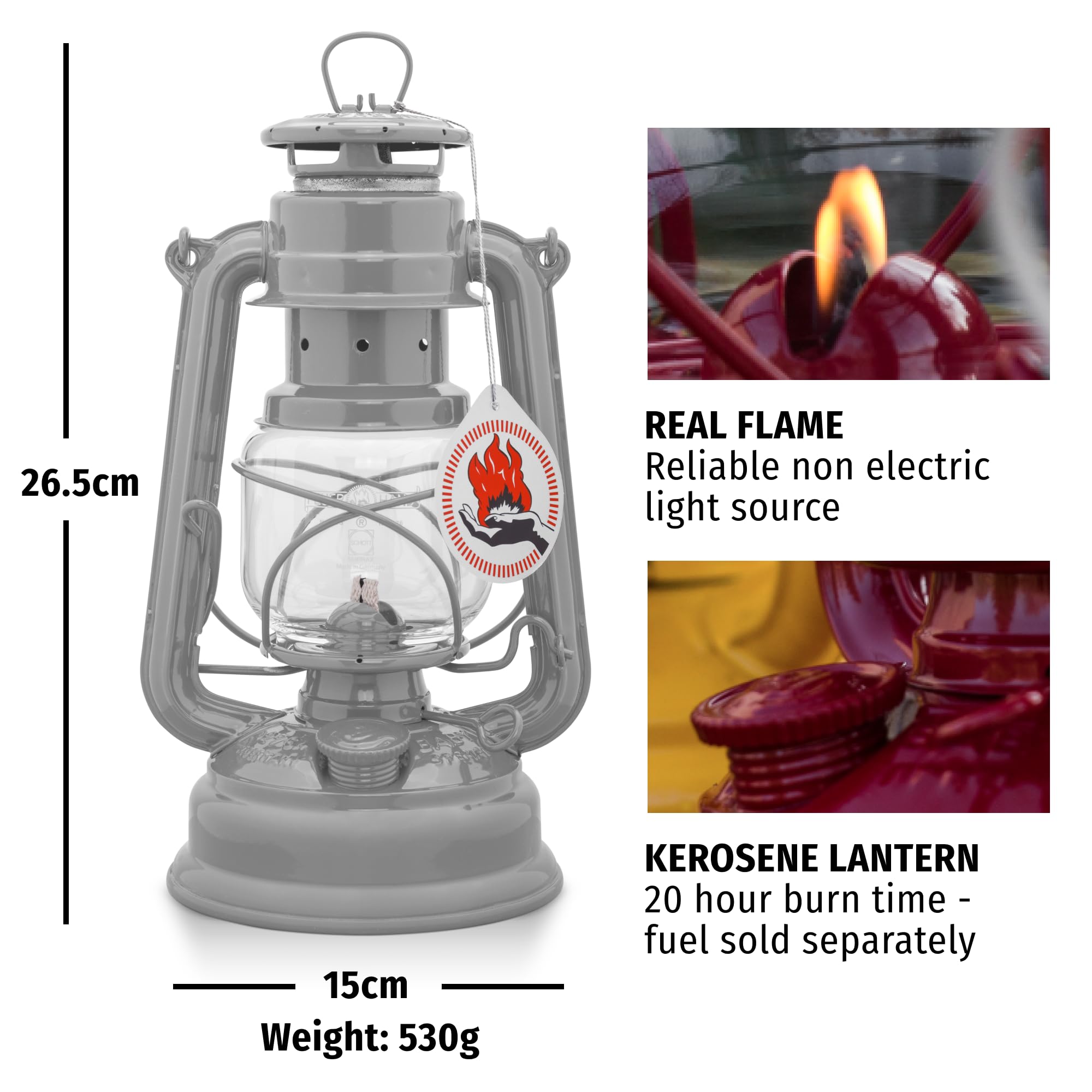 Feuerhand lantern weather-resistant exterior closeup suitable for patio lighting