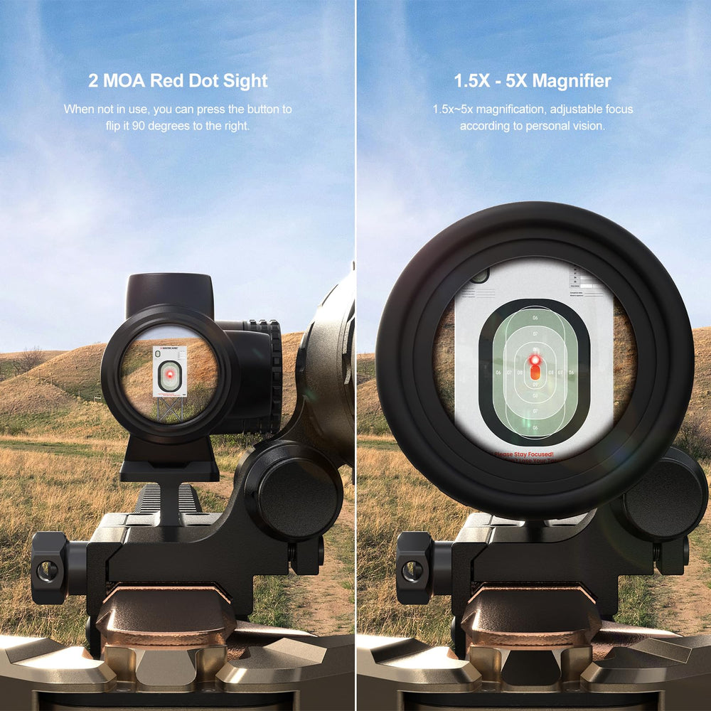 Feyachi absolute co-witness ensures reliable alignment with magnifier at compatible heights.