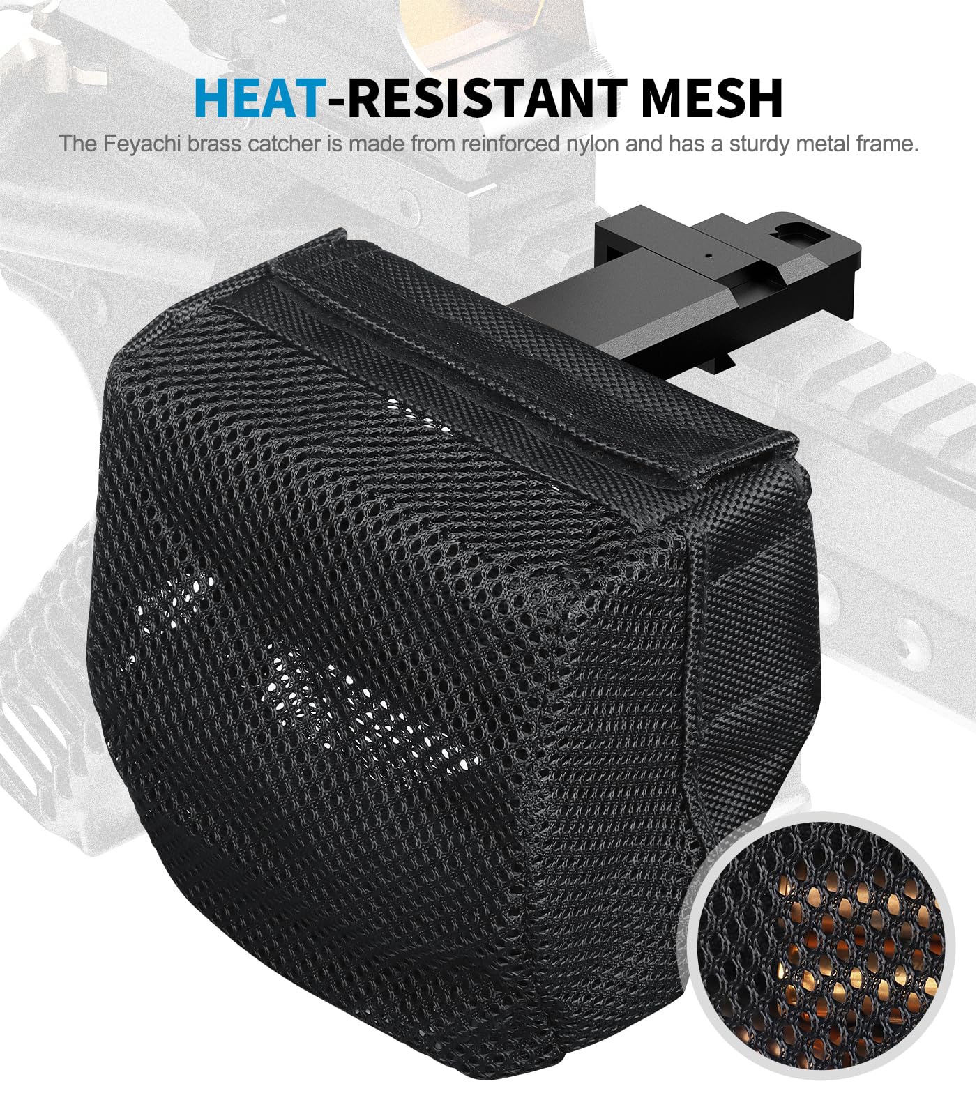 Brass catcher in use capturing shell casings