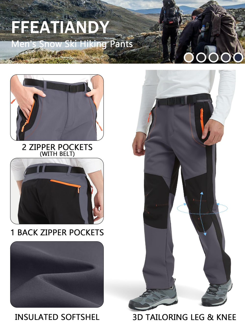FFEATIANDY adjustable stretchy waist for customizable comfort on active days