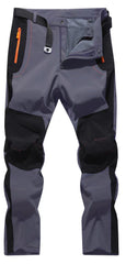 FFEATIANDY men's hiking pants exterior view shows rugged softshell for winter hikes