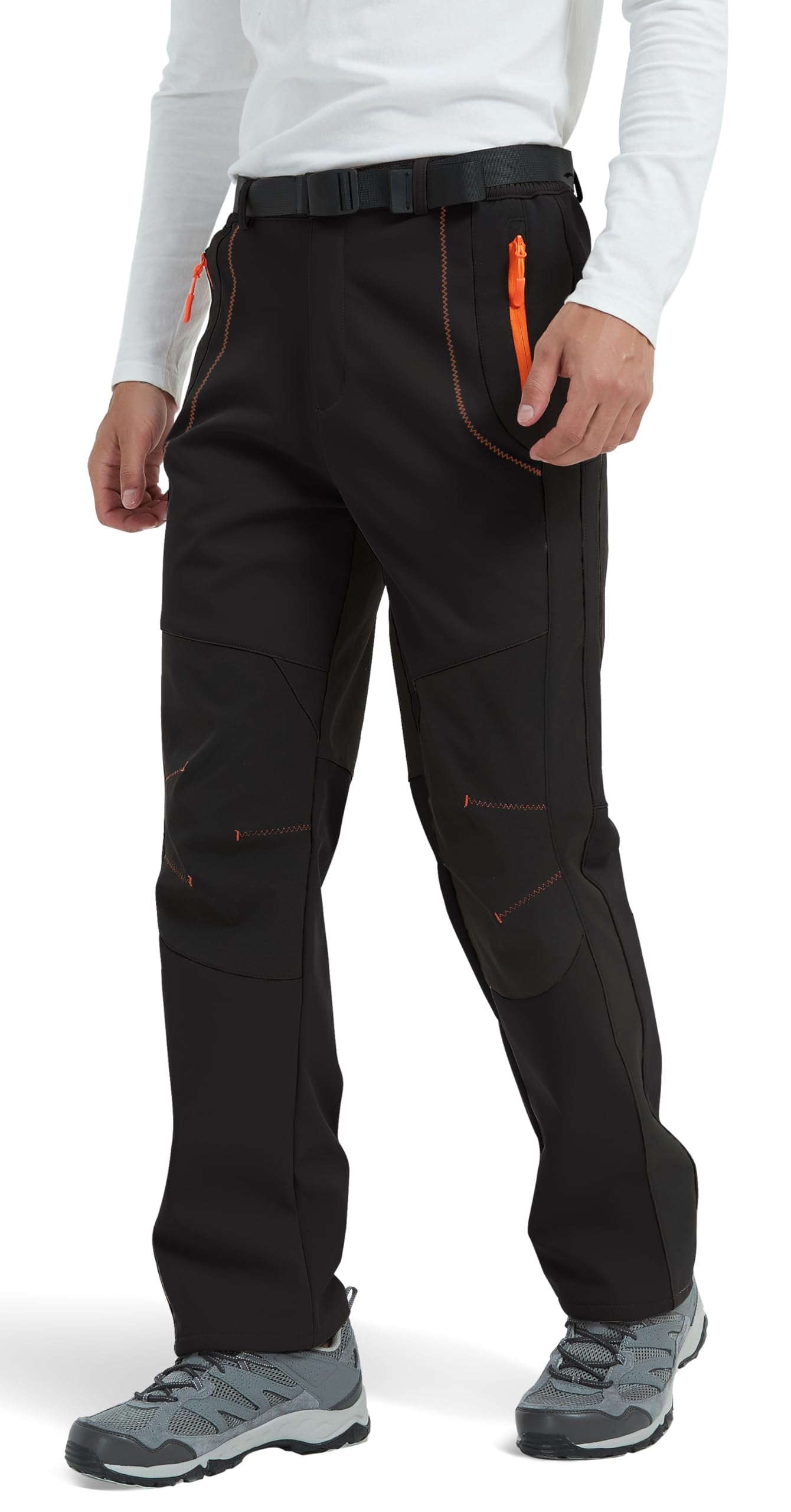 FFEATIANDY men's softshell pants back pocket detail for secure storage