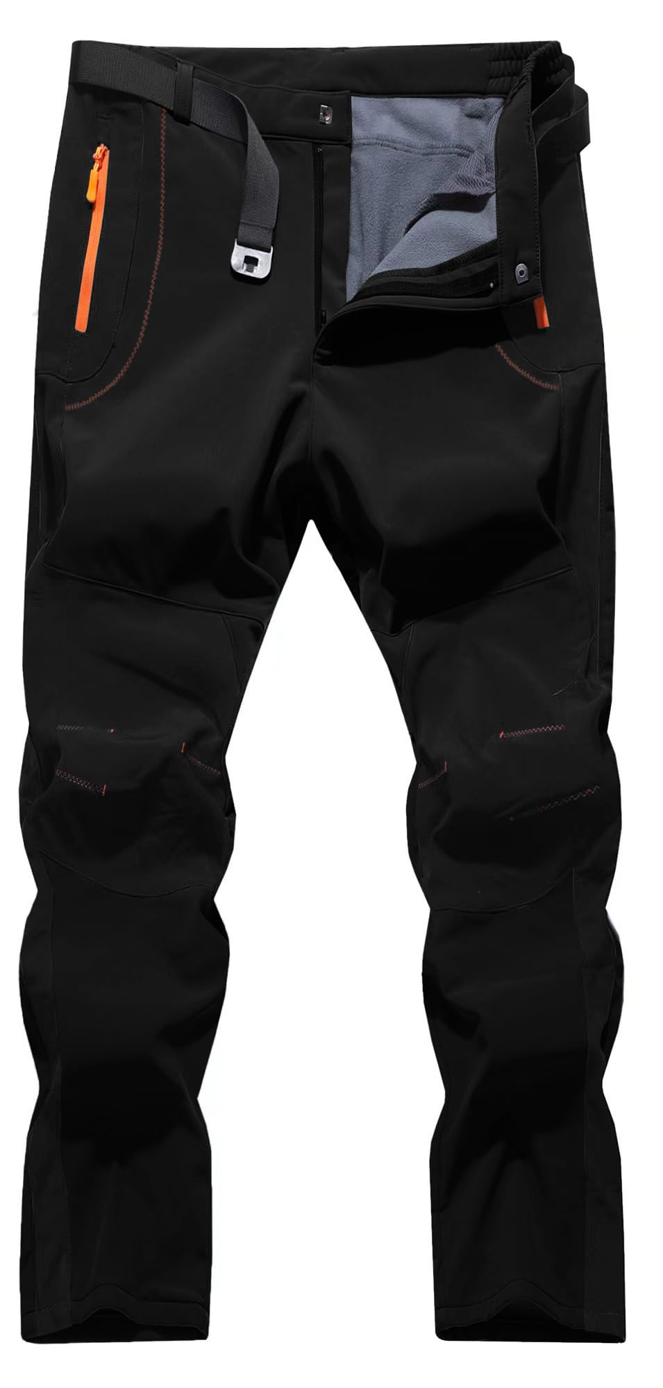 FFEATIANDY men's winter hiking pants front view highlighting warmth and rugged protection