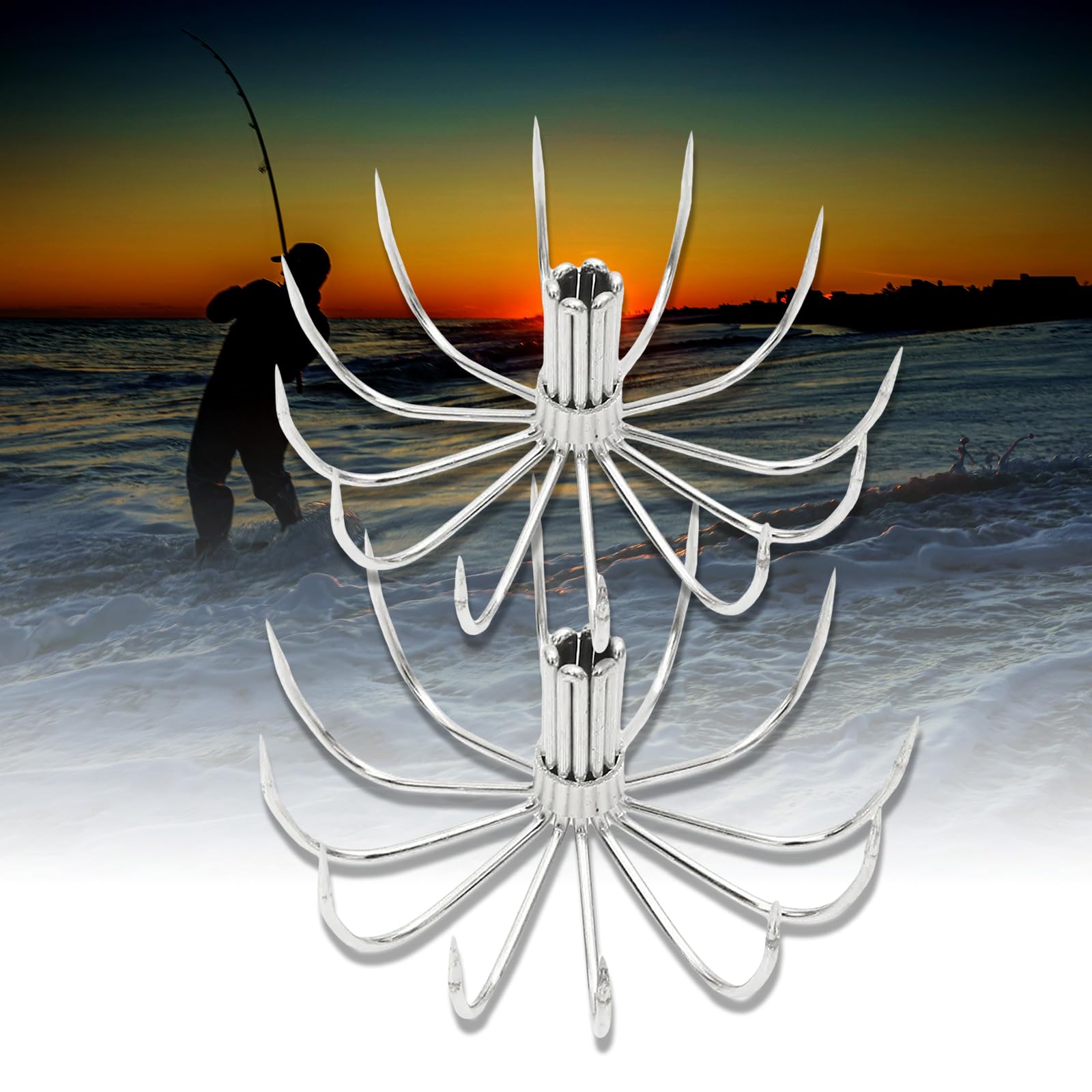 FGDTREE multi-hook design supports squid and octopus fishing.