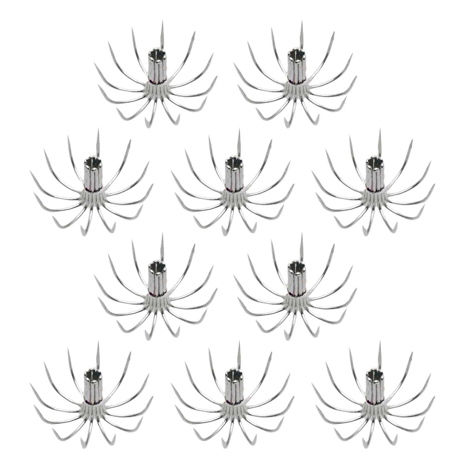 FGDTREE squid hook barbed 10-pack for saltwater fishing, designed to boost catching efficiency.