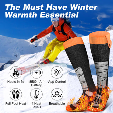 FGEIOA 8500mAh battery pack shown for extended warmth on outdoor adventures.