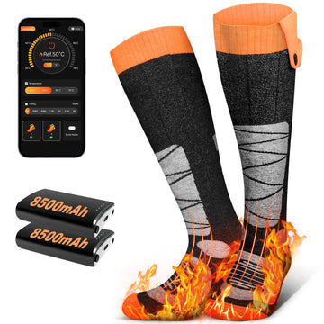 FGEIOA heated socks app control battery indicator for precise warmth.