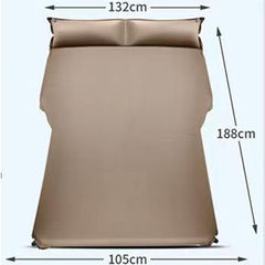FGYLS car mattress in use on backseat supports 2-3 adults comfortably