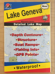 Fishing Hot Spots Lake Geneva detailed lake map guides planning and fishing insight.