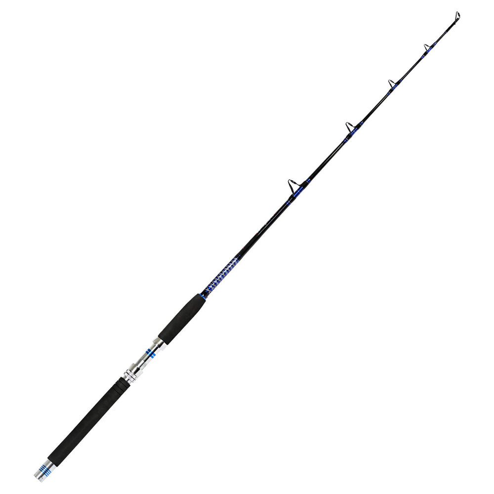 Fiblink 2-piece saltwater rod in compact form offers travel-friendly setup.