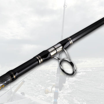 Carbon fiber spinning rod collapsed and extended for portability