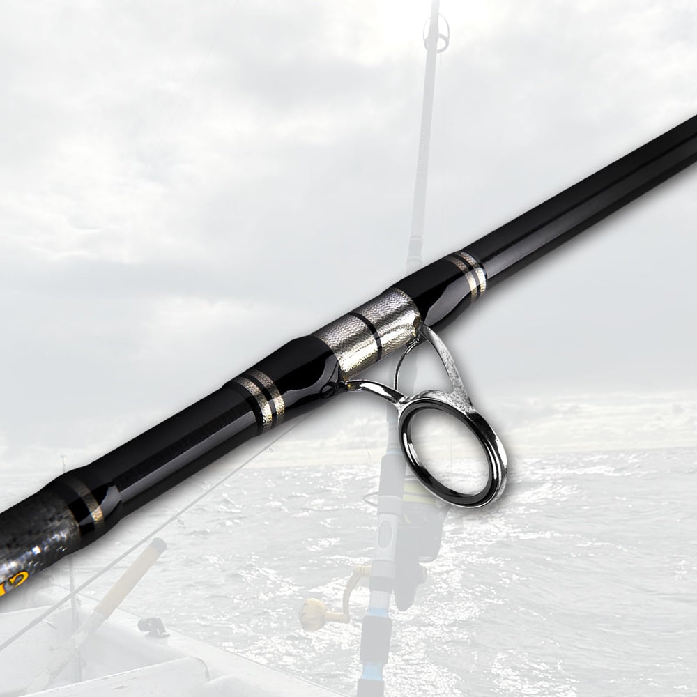 Fiblink 3-piece spinning rod demonstrates compact design for travel