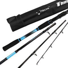Fiblink 7ft 4-piece carbon fiber boat fishing rod in blue