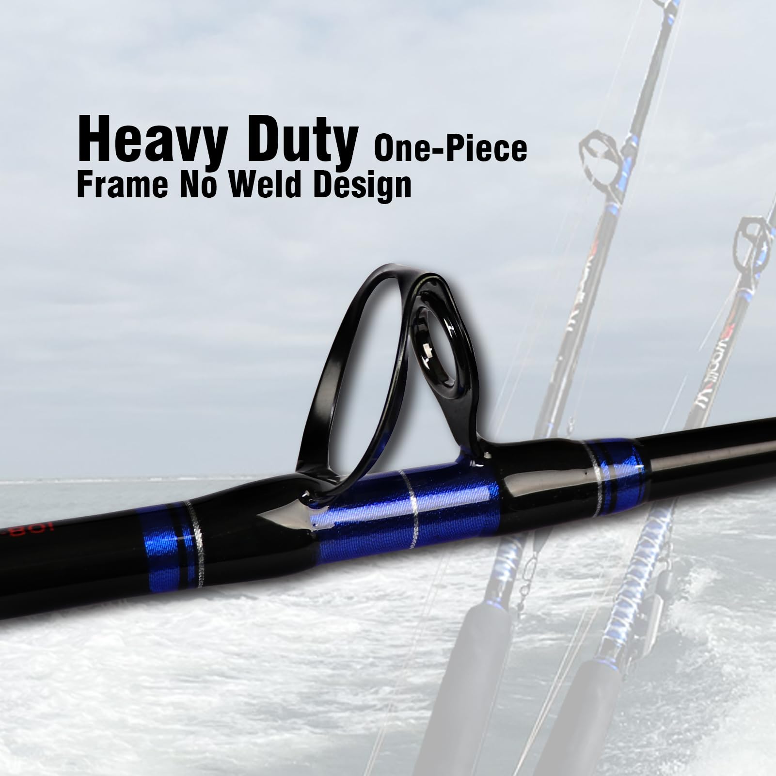 Fiblink aluminum reel seat delivers secure grip and firm connection.