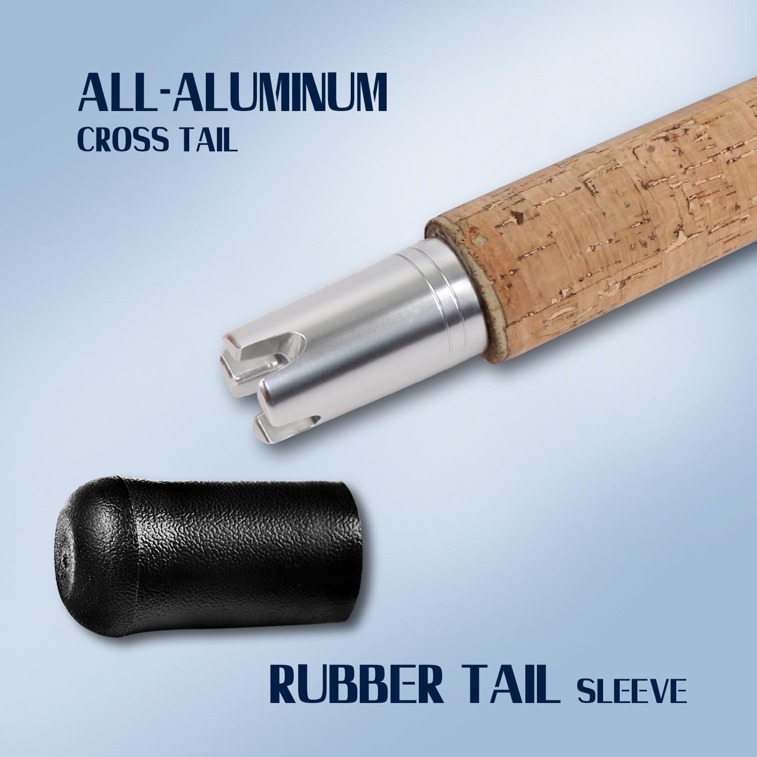 Aluminum reel seat and gimbal on Fiblink rod