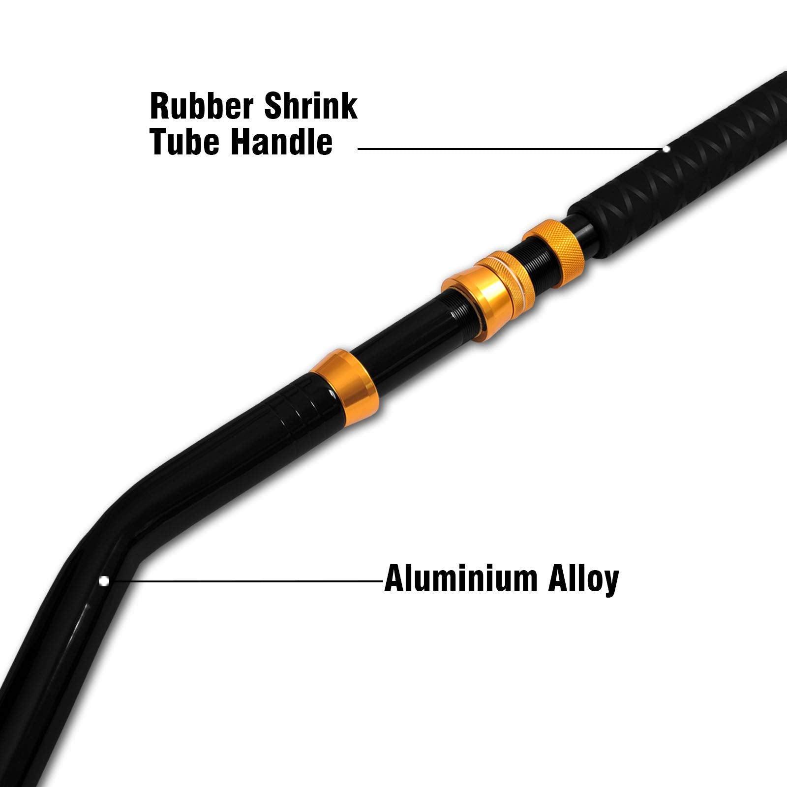 Fiblink bent butt with non-slip handle for comfortable grip in wet conditions