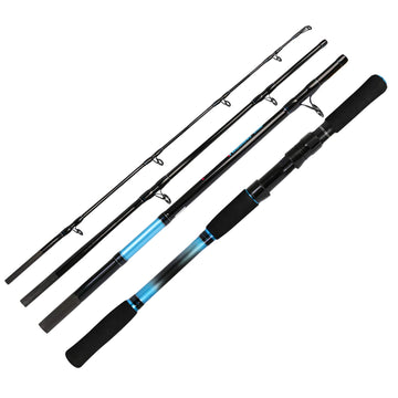 Boat fishing setup showing rod and reel