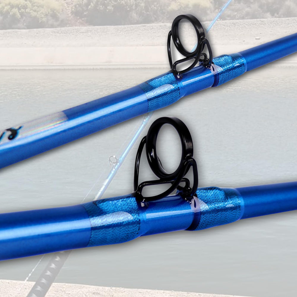 Fiblink catfish rod 7ft6in blue 3-piece collapses for travel.