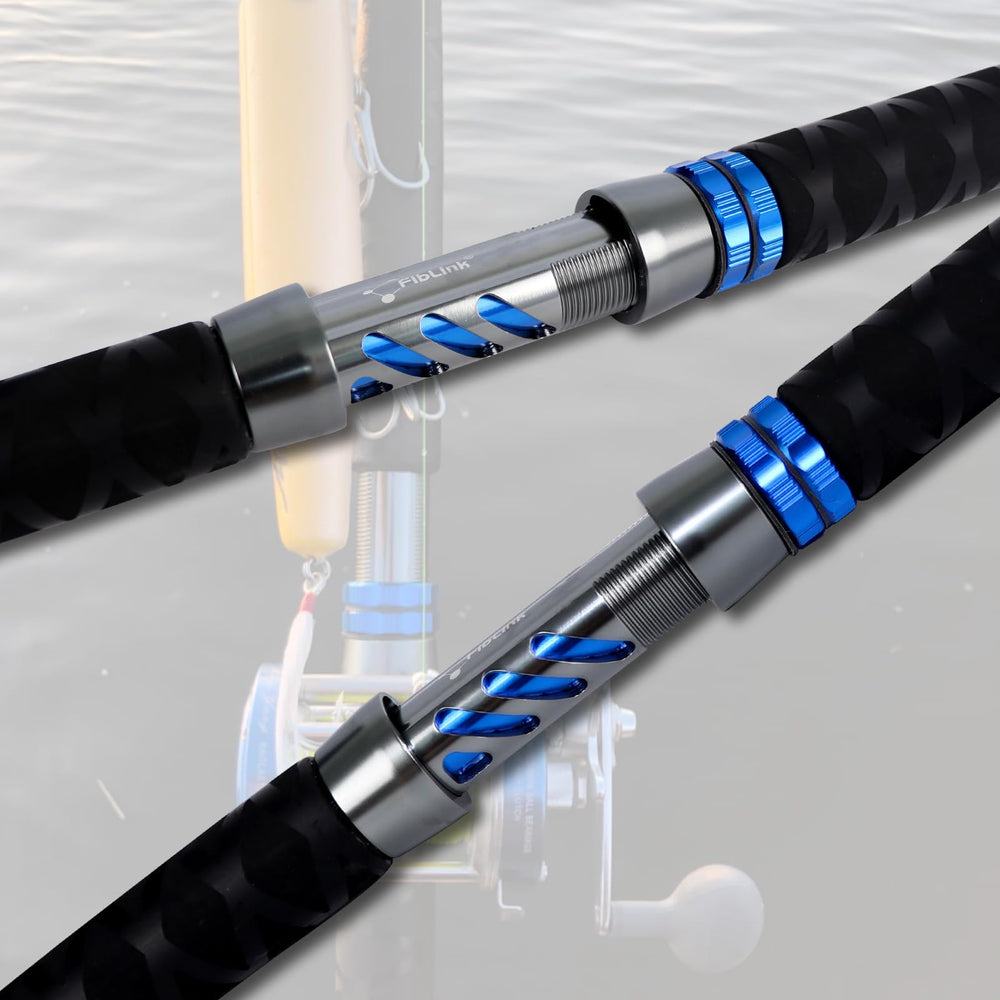 Fiblink catfish rod 8ft blue 1-piece provides strong sensitivity.