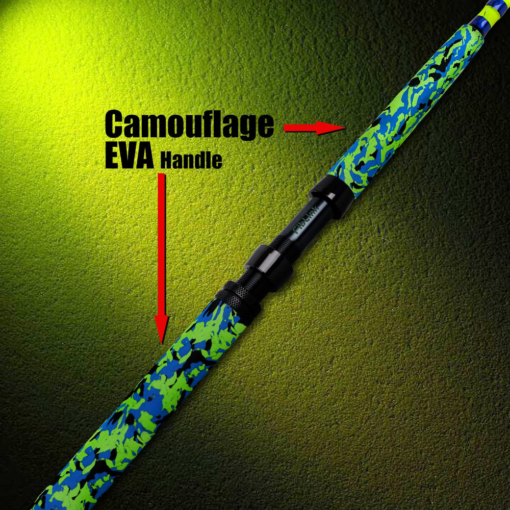 Fiblink night-fishing rod with bright colors for better bite detection at night.