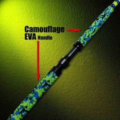 Fiblink catfish rod night-vision color scheme boosts strike detection in low light.