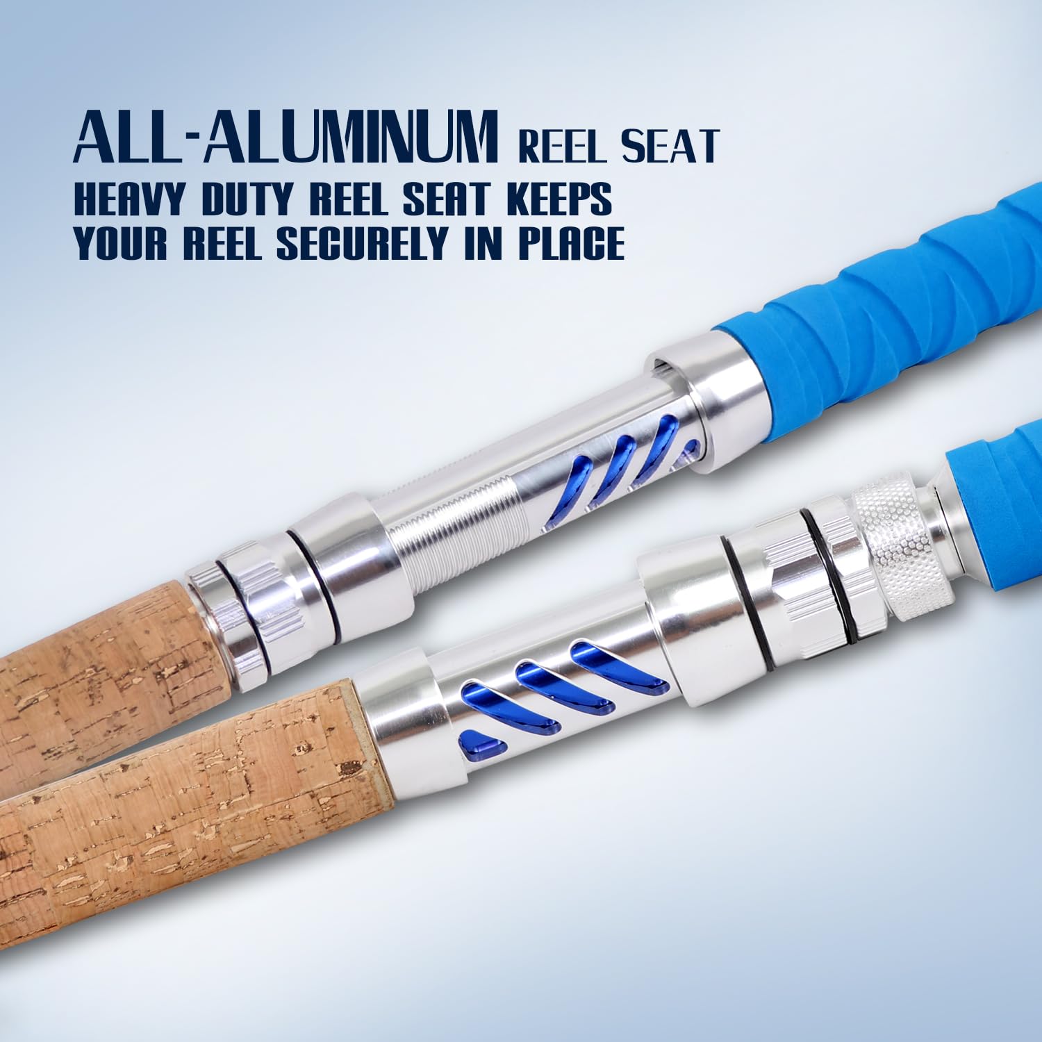 Fiblink cork handle with blue finish