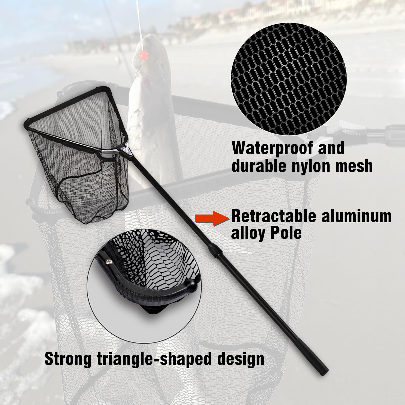 Fiblink extendable pole handle provides adjustable grip for comfortable casting