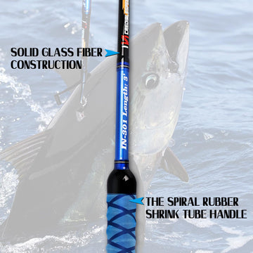 Fiblink gaff features a fiberglass shaft for strength with light weight.