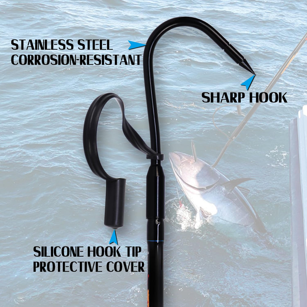 Fiblink gaff shows a non-slip grip for secure handling in wet conditions.