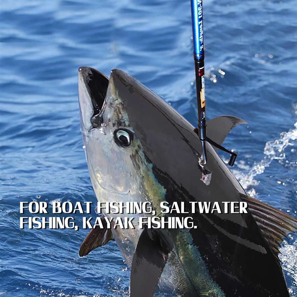 Fiblink offshore saltwater setup with stainless hook for heavy fish.