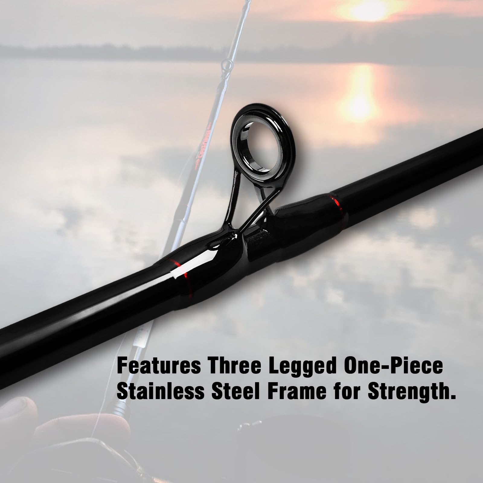 Fiblink graphite baitcasting rod in portable form for on-the-go anglers.