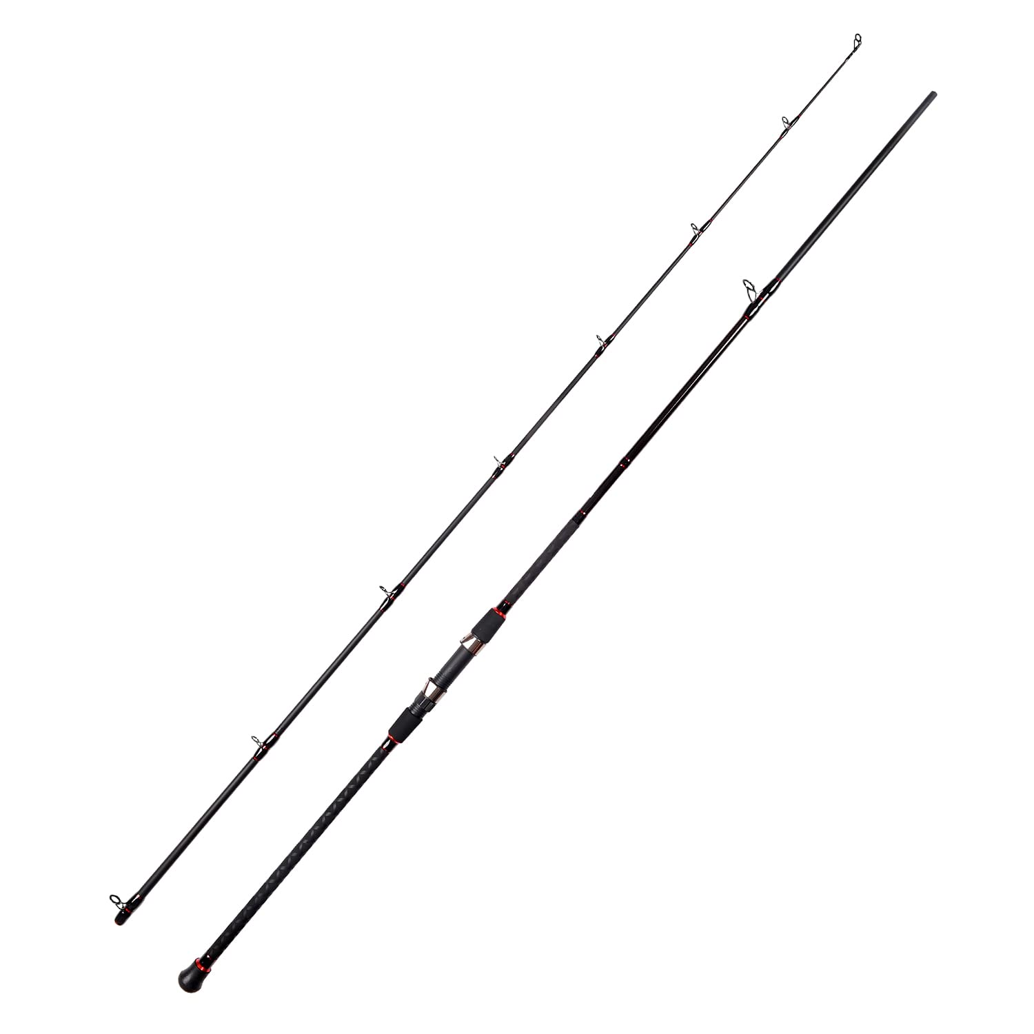 Fiblink graphite surf-casting rod with stainless guides for smooth line flow.