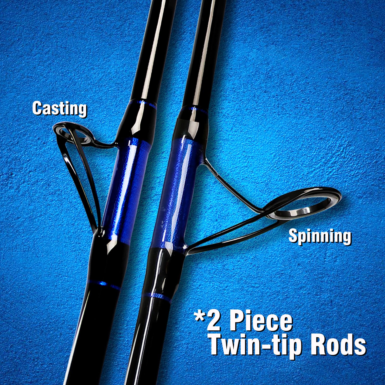 Close-up of the twin-tip switch on the Fiblink jigging rod