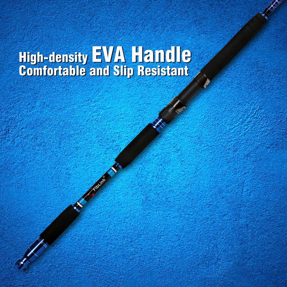 Two-tip configuration on Fiblink jigging rod for casting and spinning