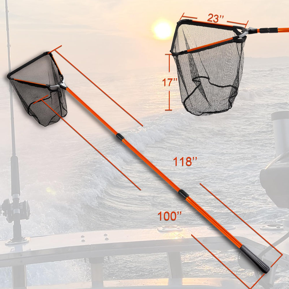 Fiblink landing net corrosion-resistant aluminum frame offers durable, long-lasting use.