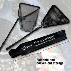 Ergonomic skid-resistant PE handle on Fiblink landing net