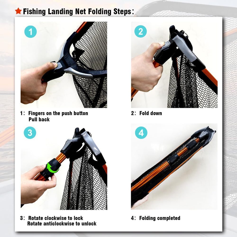 Fiblink landing net nylon small-mesh design reduces waterlogging.