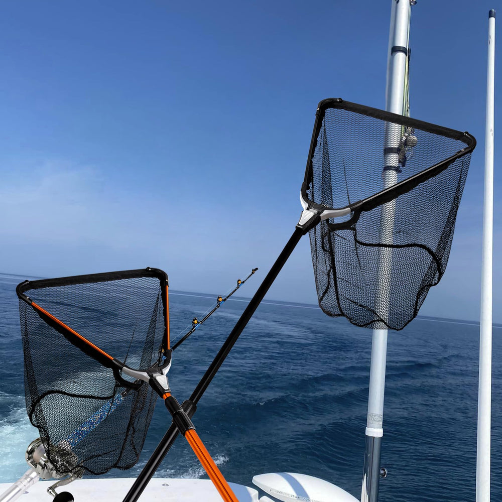 Fiblink landing net suitable for saltwater and freshwater environments.